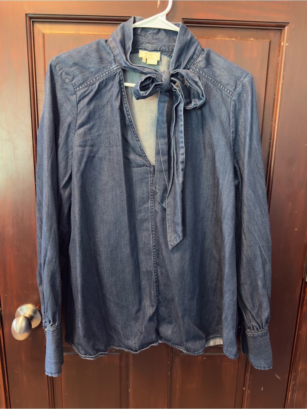 Kate spade blue Denim Tie-Neck Blouse